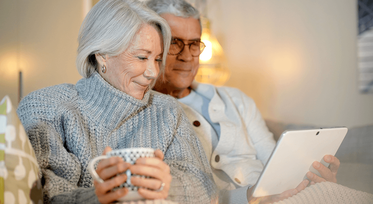 Couple sitting on couch